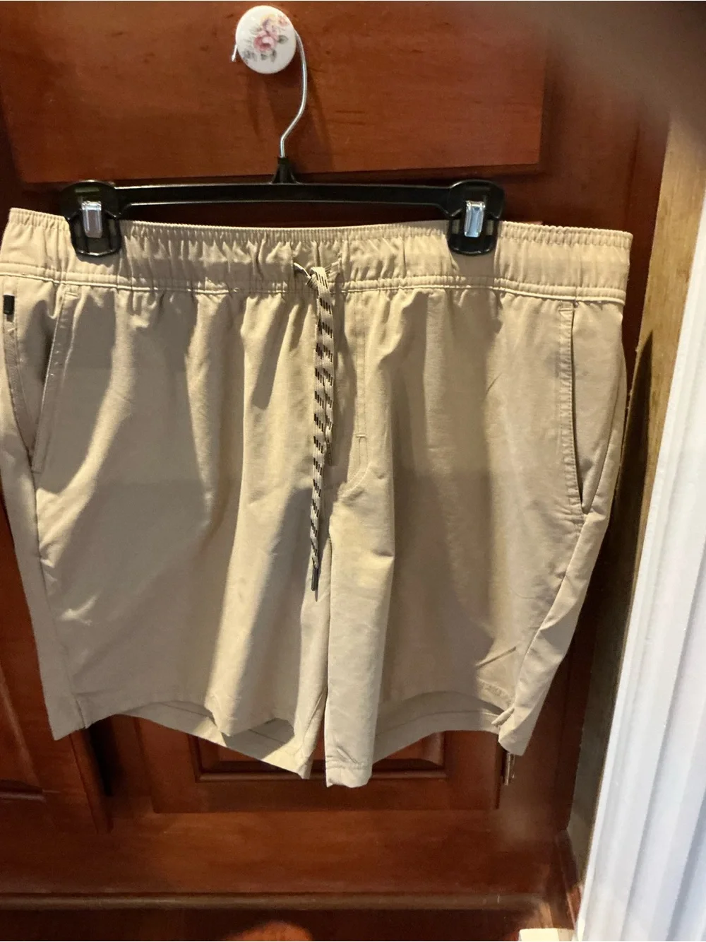 Chaps Men's Khaki Performance Drawstring Shorts